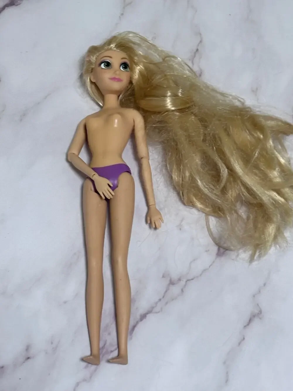 Disney Rapunzel Tangled Barbie Doll Long Hair Articualted Wrists Nude 11”